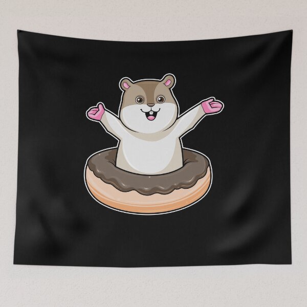 Item preview, Hamster with Chocolate Donut designed and sold by Snabdesign84.