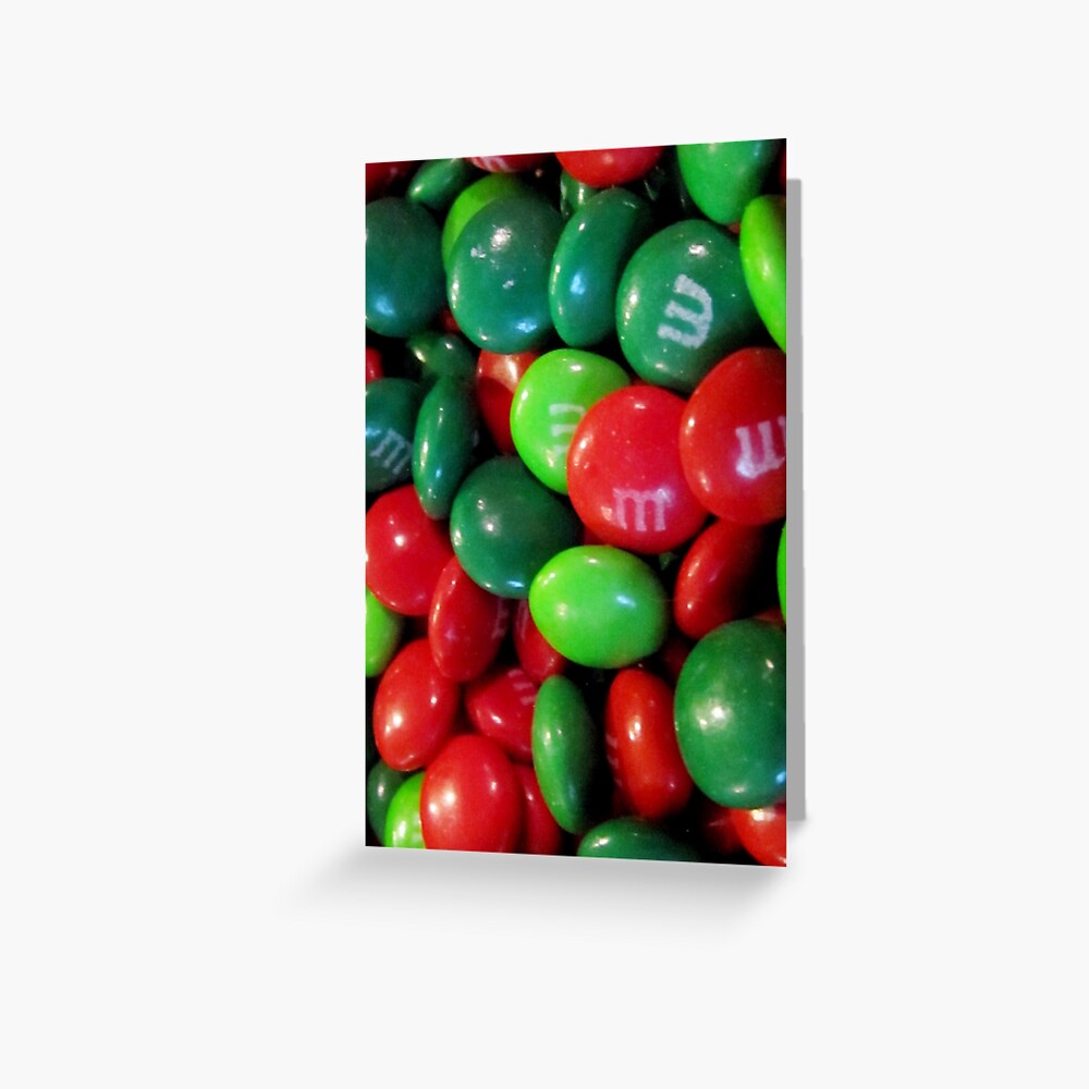 "Red and green M & M's" Greeting Card for Sale by JoAnnValencia Redbubble