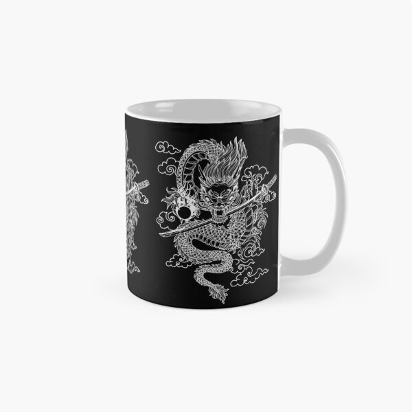 Item preview, White Chinese Dragon with Black Background designed and sold by SoccaTamam.