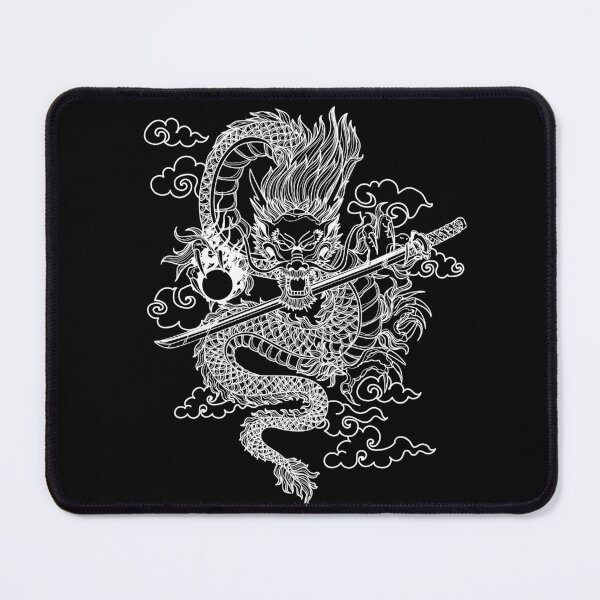 Item preview, White Chinese Dragon with Black Background designed and sold by SoccaTamam.