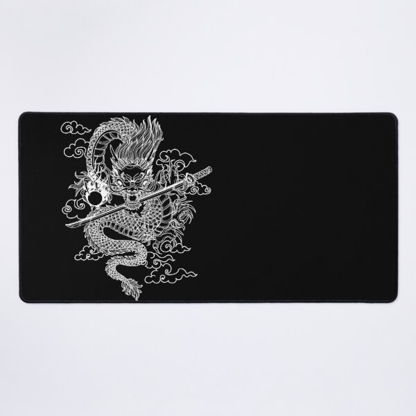 Item preview, White Chinese Dragon with Black Background designed and sold by SoccaTamam.