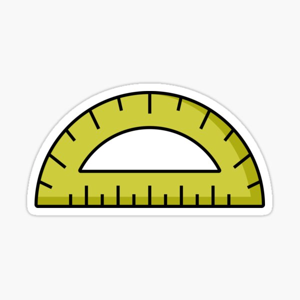 "180 degree protractor" Sticker by GeekArts Redbubble