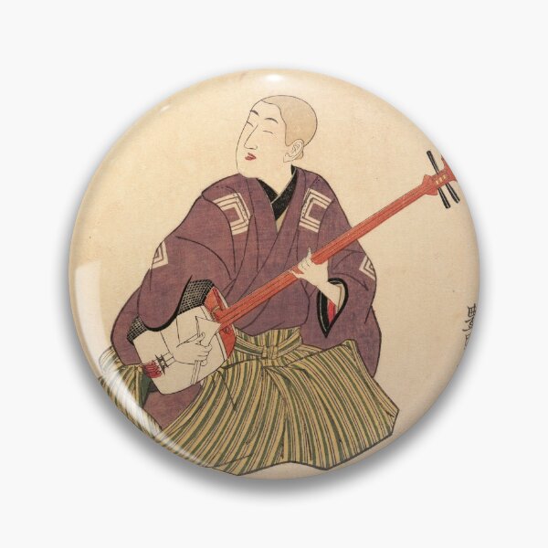 Item preview, Shamisen player - Japanese Woodcut Prints designed and sold by mosgol.
