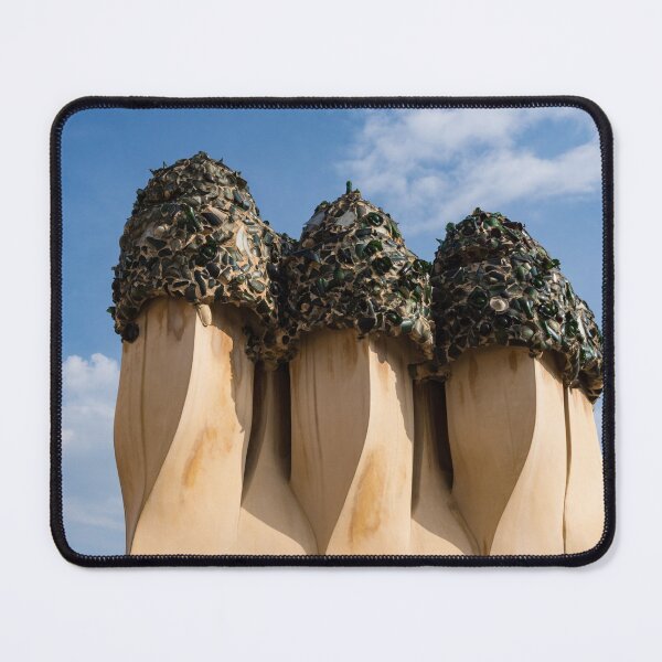 Item preview, Whimsical Chimneys - Antoni Gaudi Bottle Glass Trio at Casa Mila designed and sold by Georgia Mizuleva.