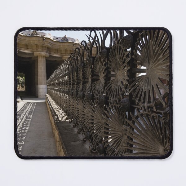 Item preview, Shadow Play - a Whimsical Wrought Iron Fence by Antoni Gaudi - Park Guell, Barcelona designed and sold by Georgia Mizuleva.