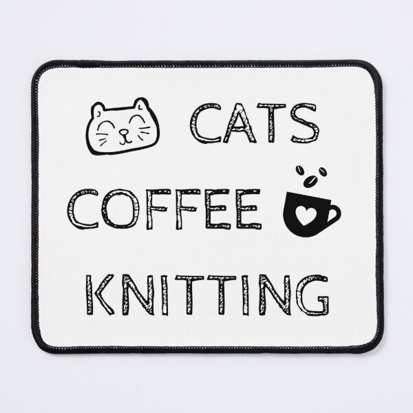 Item preview, Cats. Coffee. Knitting designed and sold by TheGreenGoat.
