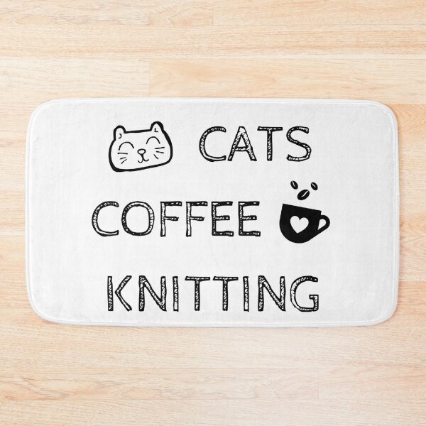 Item preview, Cats. Coffee. Knitting designed and sold by TheGreenGoat.