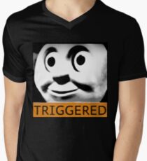 Thomas the Train (TRIGGERED) Men's V-Neck T-Shirt
