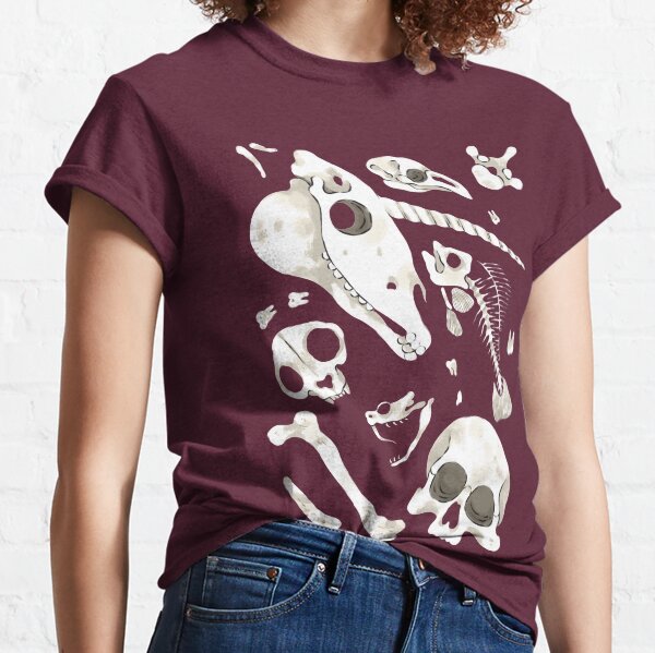 burgundy Skulls and Bones - Wunderkammer Classic T-Shirt