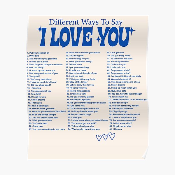 Different Ways To Say I Love You Poster