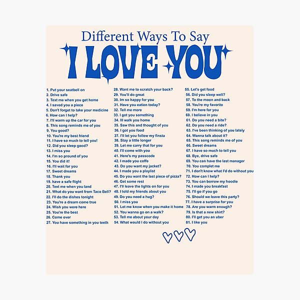 Different Ways To Say I Love You Photographic Print