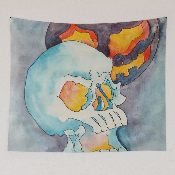 Item preview, Halloween Skull and Pumpkin designed and sold by Elenstyleart.