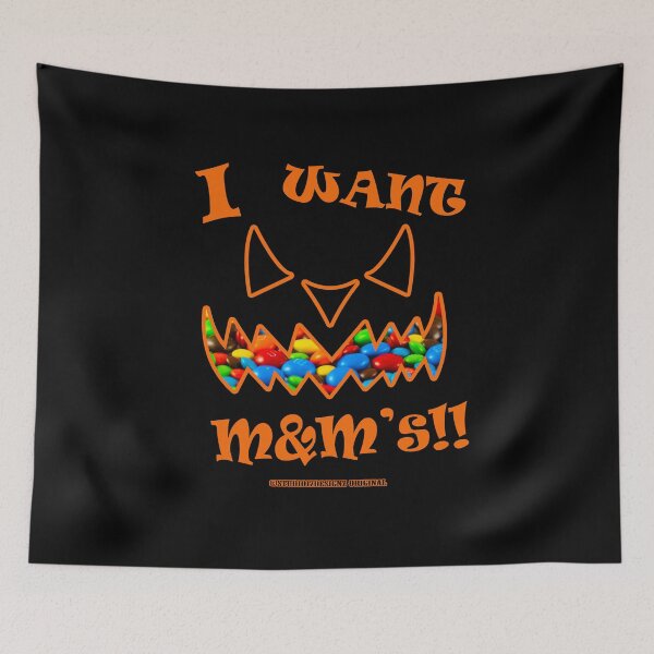 Item preview, Scary Halloween monster wants M&M's mars candy trick or treat designed and sold by studio17designz.