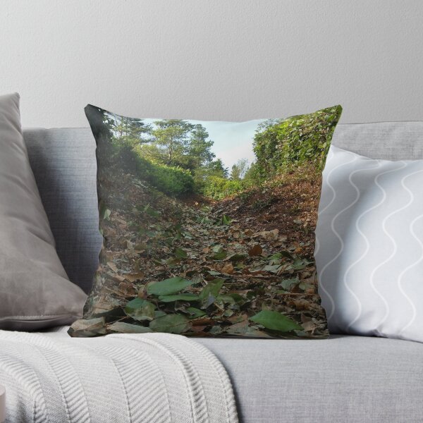 Leafy Path Throw Pillow