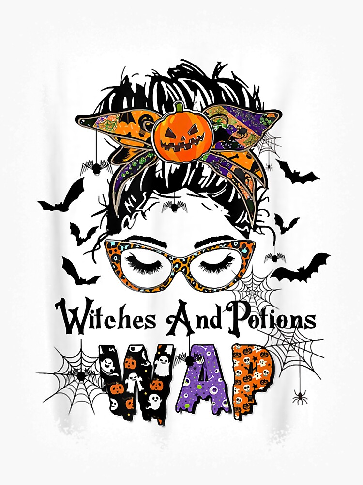 "Wap Witches Potions Messy Bun Witch Halloween Costume Long Sleeve T