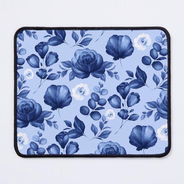 Item preview, Blue Watercolor Floral Pattern designed and sold by thelustrous.