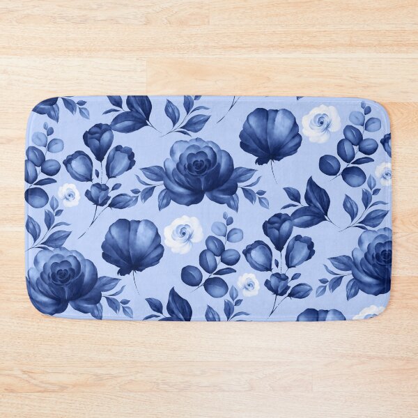 Item preview, Blue Watercolor Floral Pattern designed and sold by thelustrous.