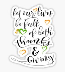 Pegatina Idea de regalo de acción de gracias Cita de acción de gracias de tipografía