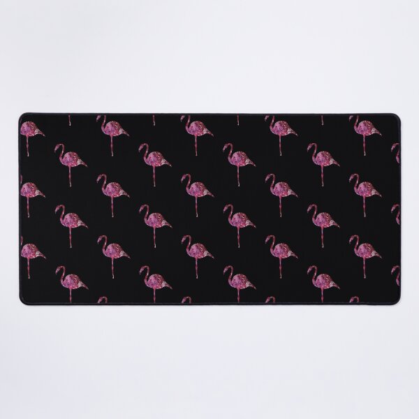 Pink Flower Flamingo Desk Mat