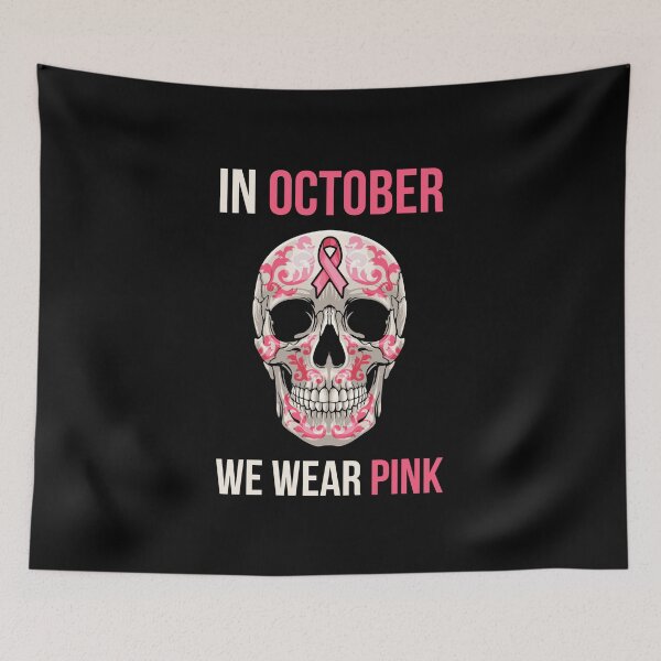 Item preview, Skeleton In October We Wear Pink Breast Cancer Awareness designed and sold by BELASKRI STORE.
