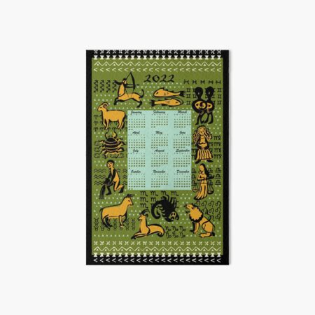 "Die zw&ouml;lf Tierkreiszeichen mit Kalender 2022, Designs mit Symbolen und
