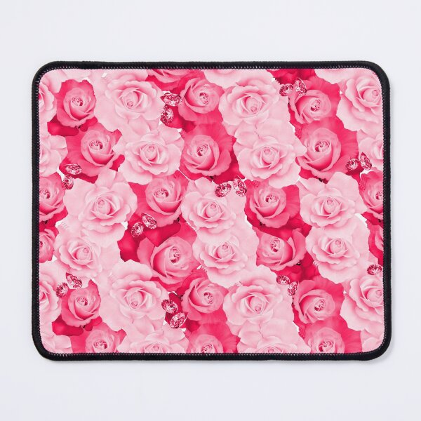 Item preview, Floral pink roses glittering diamonds beautiful flower bloom designed and sold by TheSeasonalYard.
