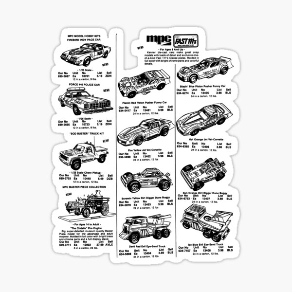 "DIE CAST TOY CAR CATALOGUE" Sticker for Sale by ThrowbackAds Redbubble