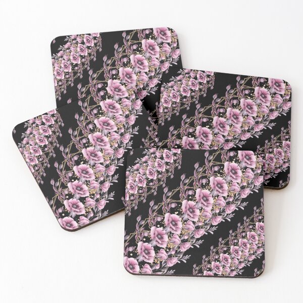 Item preview, purple and golden watercolor  flower frames designed and sold by bano12.