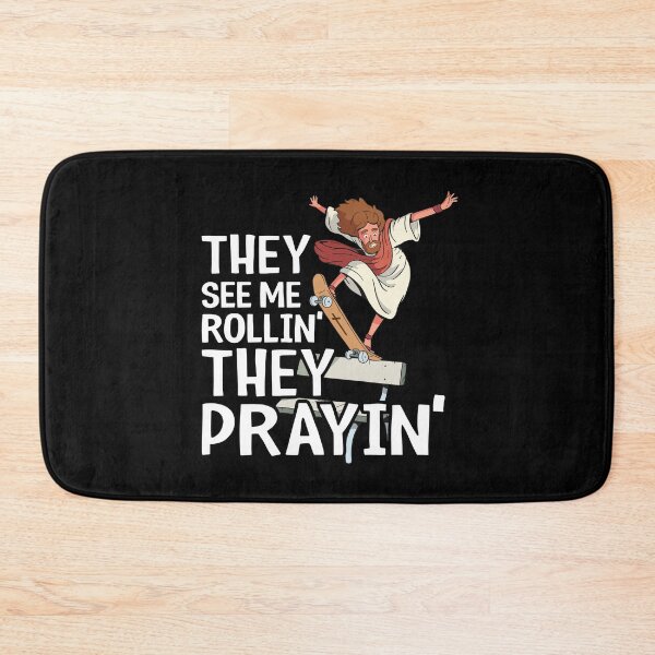 Item preview, They See Me Rollin' They Prayin' Funny Skateboard Jesus designed and sold by Stronzi.