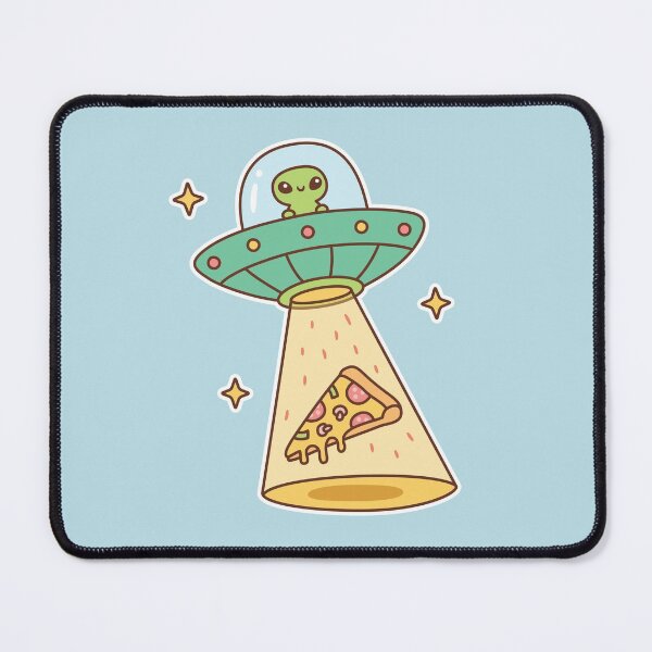 Item preview, Funny Alien UFO Abducts Pizza Doodle designed and sold by rustydoodle.