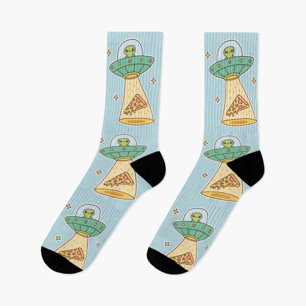 Item preview, Funny Alien UFO Abducts Pizza Doodle designed and sold by rustydoodle.