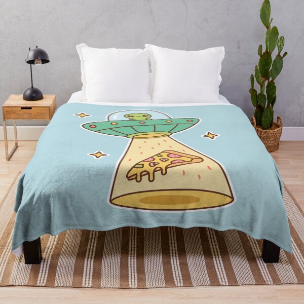Item preview, Funny Alien UFO Abducts Pizza Doodle designed and sold by rustydoodle.
