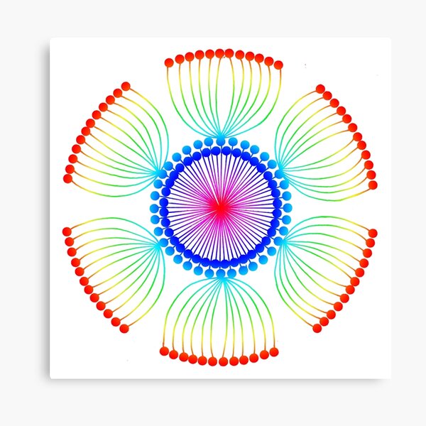 Rainbow Poppy Seed Mandala Canvas Print