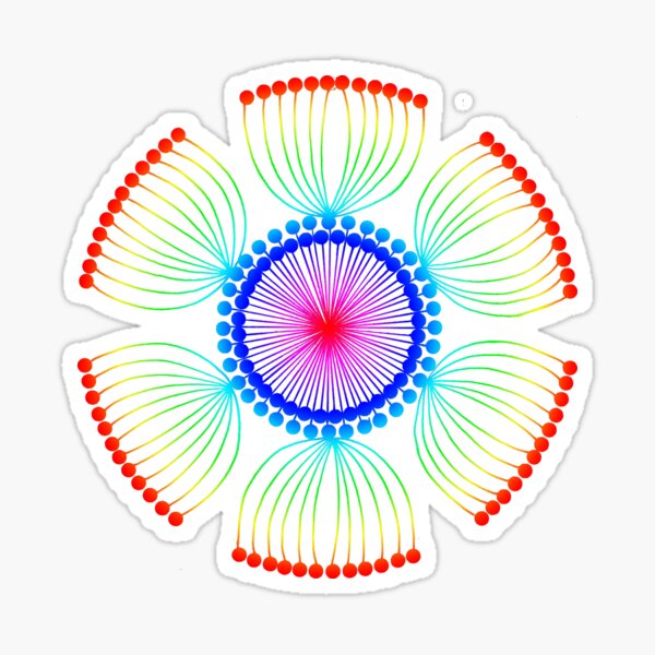 Rainbow Poppy Seed Mandala Sticker
