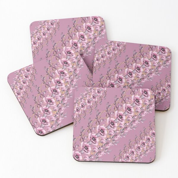 Item preview, purple and golden watercolor  flower frames designed and sold by bano12.