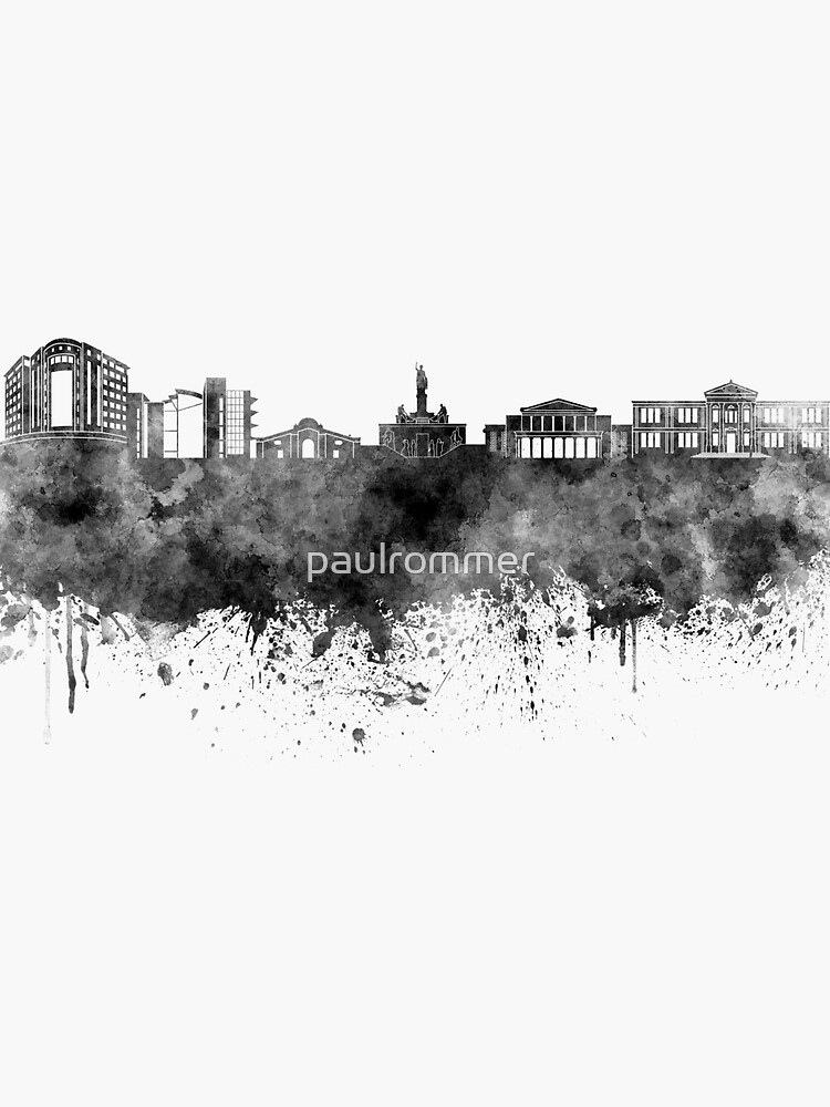 "Nicosia skyline in black watercolor on white background" Sticker for Sale by paulrommer Redbubble