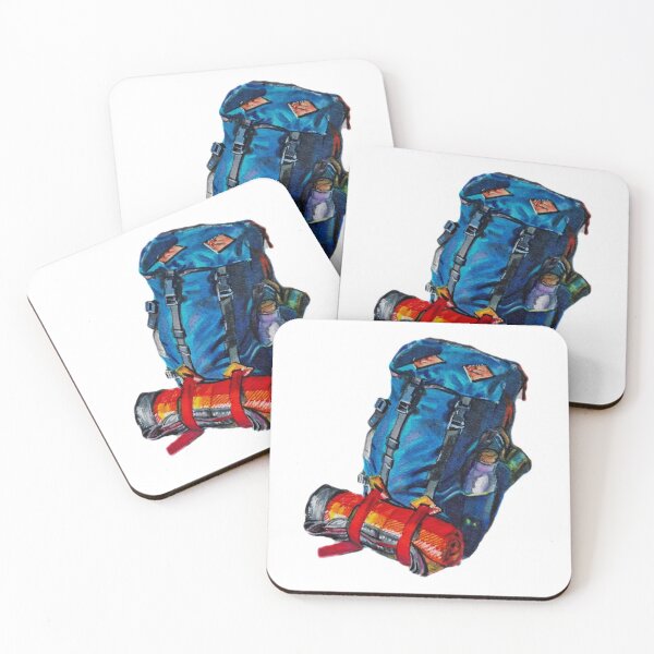 Item preview, Hikers/Walker Blue backpack with blanket designed and sold by LornaBowdenART.