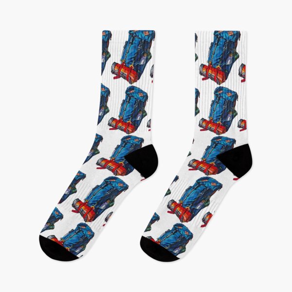 Item preview, Hikers/Walker Blue backpack with blanket designed and sold by LornaBowdenART.