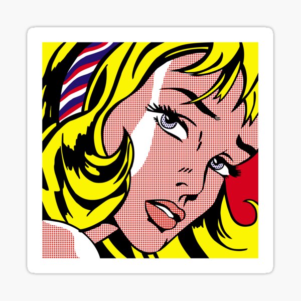 Fille au ruban par Roy Lichtenstein Sticker