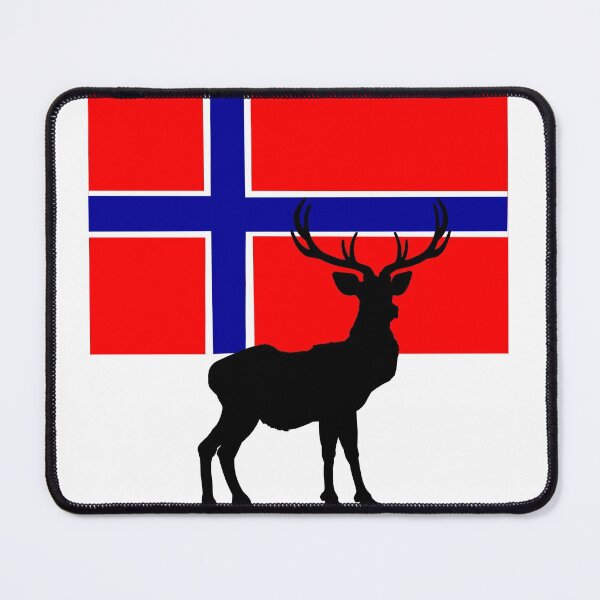Item preview, Norwegian Flag with Caribou / Reindeer Silhouette by Orikall designed and sold by HippieWorks.