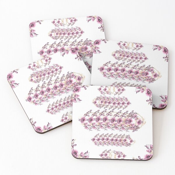 Item preview, purple and golden watercolor  flower frames designed and sold by bano12.