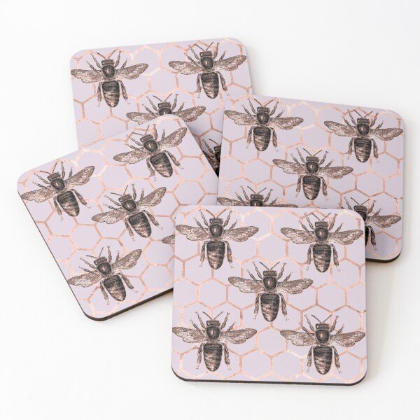 Item preview, Bronze Bees on Honey Comb Pattern. designed and sold by TeeRayBee.