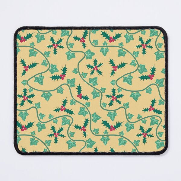 Item preview, Holly And Ivy Vines Pattern Light Yellow designed and sold by cashewdays.