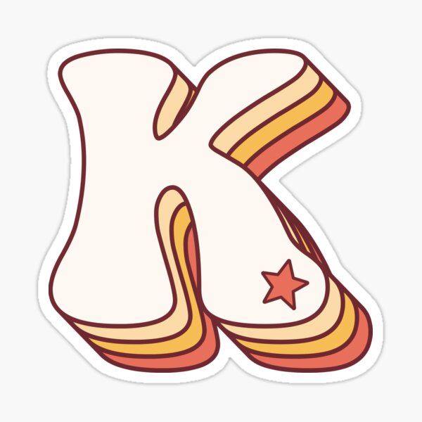 Item preview, Letter K Retro designed and sold by OkihanaShop.