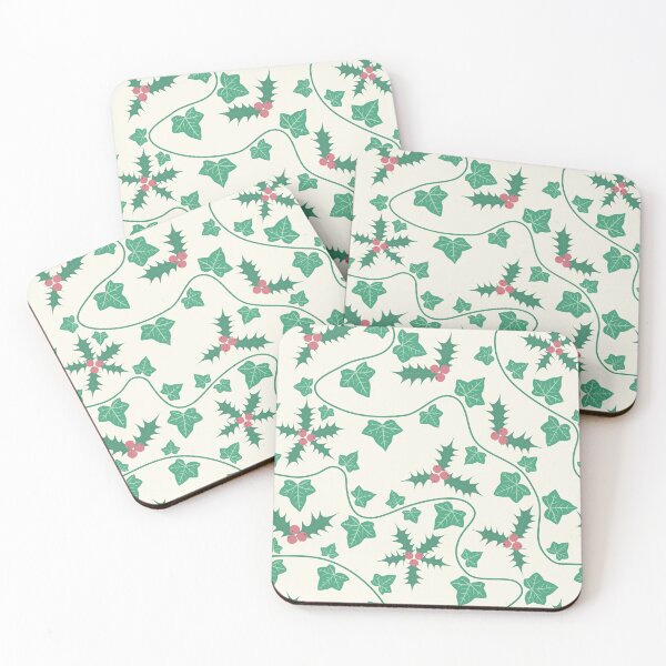 Item preview, Holly And Ivy Vines Pattern Cream designed and sold by cashewdays.