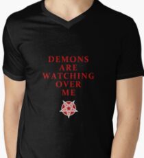 Demons Are Watching Over Me Men's V-Neck T-Shirt