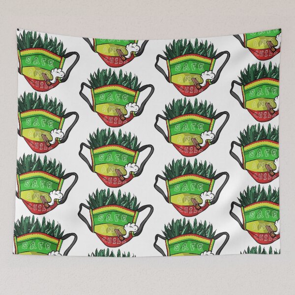 Item preview, Be Safe and Chill - Covid 19 Marijuana Mask designed and sold by GanjaGrip.