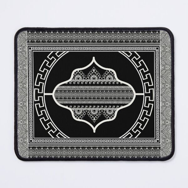 Item preview, Greek Key Border Black Cream Moroccan Design designed and sold by Yiorgos Designs.