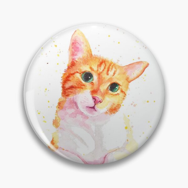 Item preview, Cute Orange Cat Yema - Watercolor Illustration designed and sold by Leiratorii.