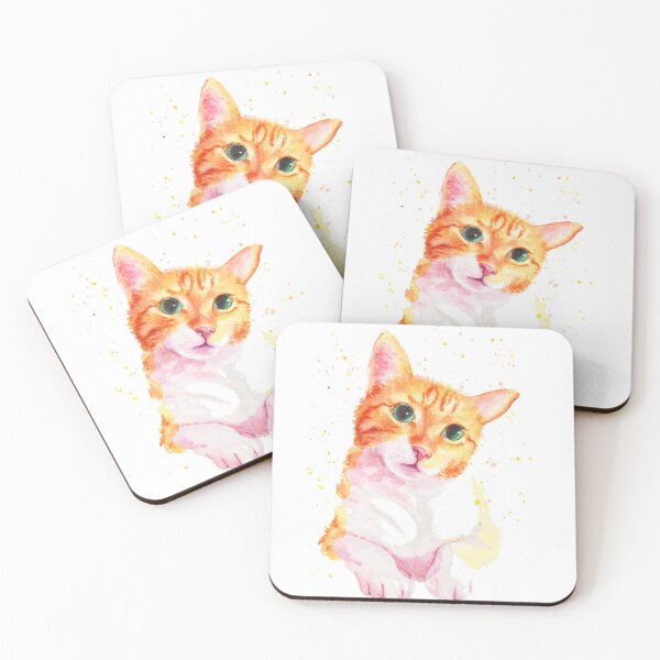 Item preview, Cute Orange Cat Yema - Watercolor Illustration designed and sold by Leiratorii.
